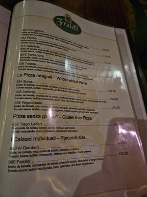 Menu photo 8 Fratelli Rio de Janeiro, RJ Menu photo 8 Fratelli Rio de Janeiro, RJ