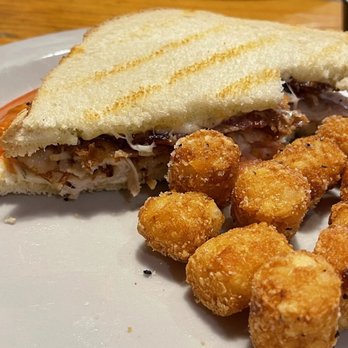 Trillium Cafe - Turkey Meister sandwich with tater tots! - American Near Me - Hood River, Oregon