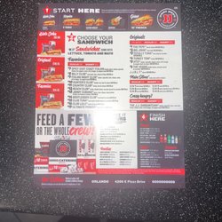 Jimmy John's - Menu for the restaurant