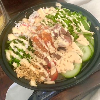 Hyshinu - 1/2 Ahi Tuna and 1/2 Salmon Poke Bowl $17 - Ramen Near Me - El Cajon, California