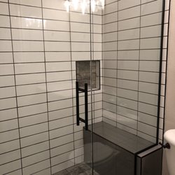 Pro Glass & Door - Modern glass door no show railings around chair in oil rubbed bronze