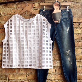 Planet Access - We are proud to carry Pons Avarcas, the traditional footwear of Menorca, Spain. Pair them with a geometric Elk top and Jean Shop jeans. - Women's Clothing Near Me - Chicago, Illinois