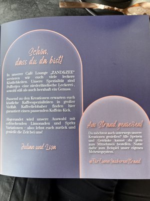 Menu photo 2 Zand & Zee Cafe Lounge Binz, MV