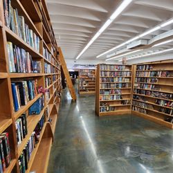 Bookmaze - I love these shelves and the floors are beautiful.