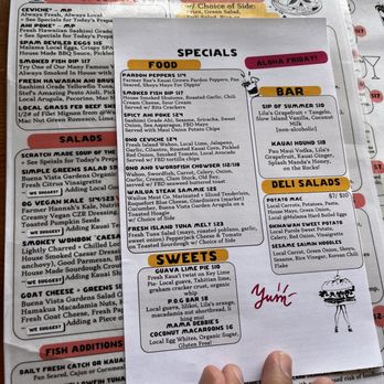 Fish Bar Deli - Menu - Seafood Markets Near Me - Kapaa, Hawaii