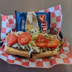 South Philly Cheesesteaks - Cheesesteak with Lettuce tomato and Mayo. 8 in (medium)