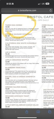 Menu photo 3 Bristol Cafe Palm Desert, CA