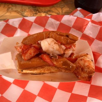 Beal's at Home - Sorry, I took a picure after I took a bite. Hot Lobster Roll and side of shrimp. - Seafood Markets Near Me - Southwest Harbor, Maine Beal's at Home - Sorry, I took a picure after I took a bite. Hot Lobster Roll and side of shrimp. - Seafood Markets Near Me - Southwest Harbor, Maine