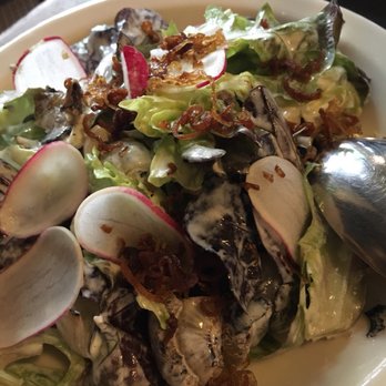 Le Pichet - Salad with radishes and crispy shallots - French Near Me - Seattle, Washington Le Pichet - Salad with radishes and crispy shallots - French Near Me - Seattle, Washington