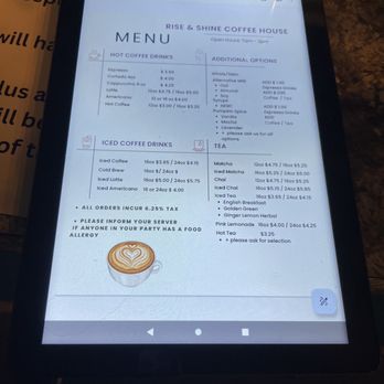 Rise & Shine Coffee House - Menu - Coffee & Tea Near Me - Wakefield, Massachusetts Rise & Shine Coffee House - Menu - Coffee & Tea Near Me - Wakefield, Massachusetts