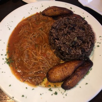 CubaNu Restaurant & Lounge - Ropa vieja with congri and plantains very good! - Cuban Near Me - Rahway, New Jersey