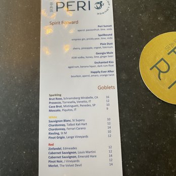 Bar Peri - Drink Menu - Cocktail Bars Near Me - Dunwoody, Georgia Bar Peri - Drink Menu - Cocktail Bars Near Me - Dunwoody, Georgia