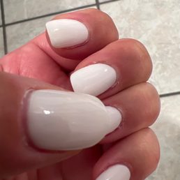 White dip. She did t clean the edges! Hurried process. White dip. She did t clean the edges! Hurried process.
