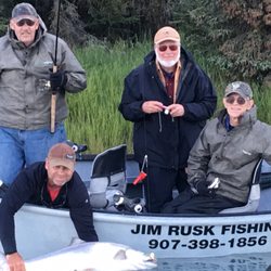 Jim Rusk - Kenai Fishing Guide - Drift boat king fishing on the Kasilof River