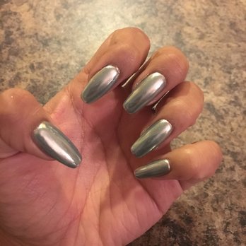 Five Star Nails & Spas - This is the same teal chrome without flash in a darker setting. - Nail Salons Near Me - Phoenix, Arizona Five Star Nails & Spas - This is the same teal chrome without flash in a darker setting. - Nail Salons Near Me - Phoenix, Arizona