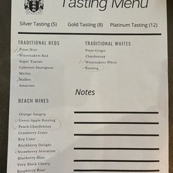 English-Brown Winery - Tasting menu