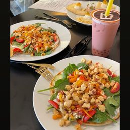 Chicken Gyro and caviar crepes