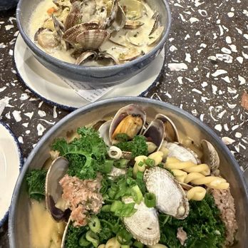 Hog Island Oyster Co - Clam Chowder steamed mussels and clams with added pasta - Seafood Near Me - Napa, California Hog Island Oyster Co - Clam Chowder steamed mussels and clams with added pasta - Seafood Near Me - Napa, California