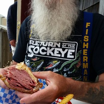 Great Day Cafe - a man holding a sandwich - Sandwiches Near Me - Ocean Park, Washington