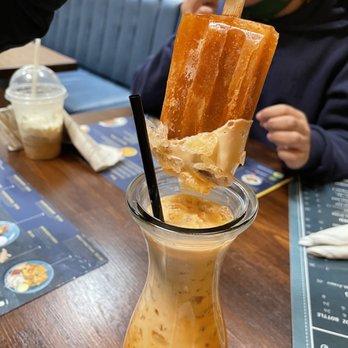 Kin Long Beach - Thai tea with tea popsicle - Thai Near Me - Long Beach, California Kin Long Beach - Thai tea with tea popsicle - Thai Near Me - Long Beach, California