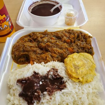 Jahiti Caribbean Restaurant - Haitian legume (stew) comes with rice, plantain, and black bean sauce. Fantastic, and so flavorful! - Caribbean Near Me - Seffner, Florida Jahiti Caribbean Restaurant - Haitian legume (stew) comes with rice, plantain, and black bean sauce. Fantastic, and so flavorful! - Caribbean Near Me - Seffner, Florida