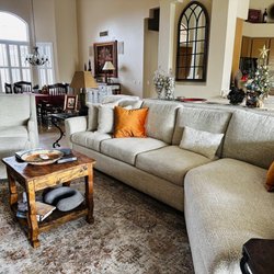 Sue Bickerdyke Interiors - Century couch, chair & ottoman.