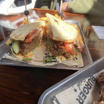 The Burger Social - Naan lamb burger - Bars Near Me - Wheaton, Illinois The Burger Social - Naan lamb burger - Bars Near Me - Wheaton, Illinois