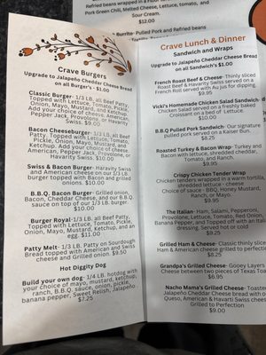 Menu photo 1 Crave Saint Francis, KS