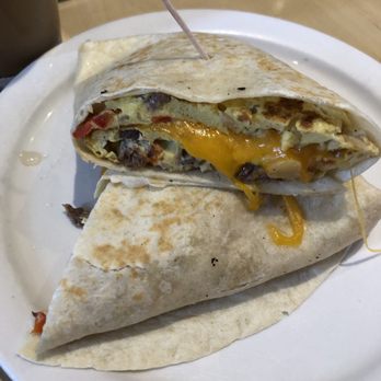 Bake Shack - The egg wrap that was on special, steak pepper and onions inside - Breakfast & Brunch Near Me - Dania Beach, Florida Bake Shack - The egg wrap that was on special, steak pepper and onions inside - Breakfast & Brunch Near Me - Dania Beach, Florida