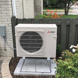 Kettle Moraine Heating & Air Conditioning - Ductless Outdoor Unit. We install both Multi-Head and Single Head Mini-Splits.
