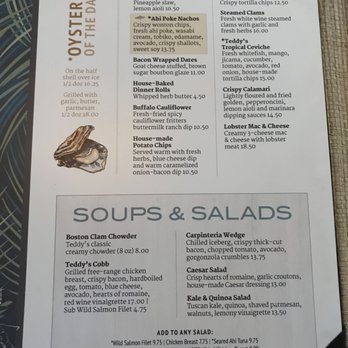 Teddy's By The Sea - Menu side 1 (as of 5/29/2022) - Seafood Near Me - Carpinteria, California Teddy's By The Sea - Menu side 1 (as of 5/29/2022) - Seafood Near Me - Carpinteria, California