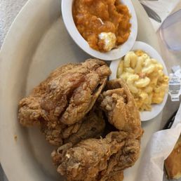 Chicken, Mac and cheese, Sweet Potato Soufflé Chicken, Mac and cheese, Sweet Potato Soufflé
