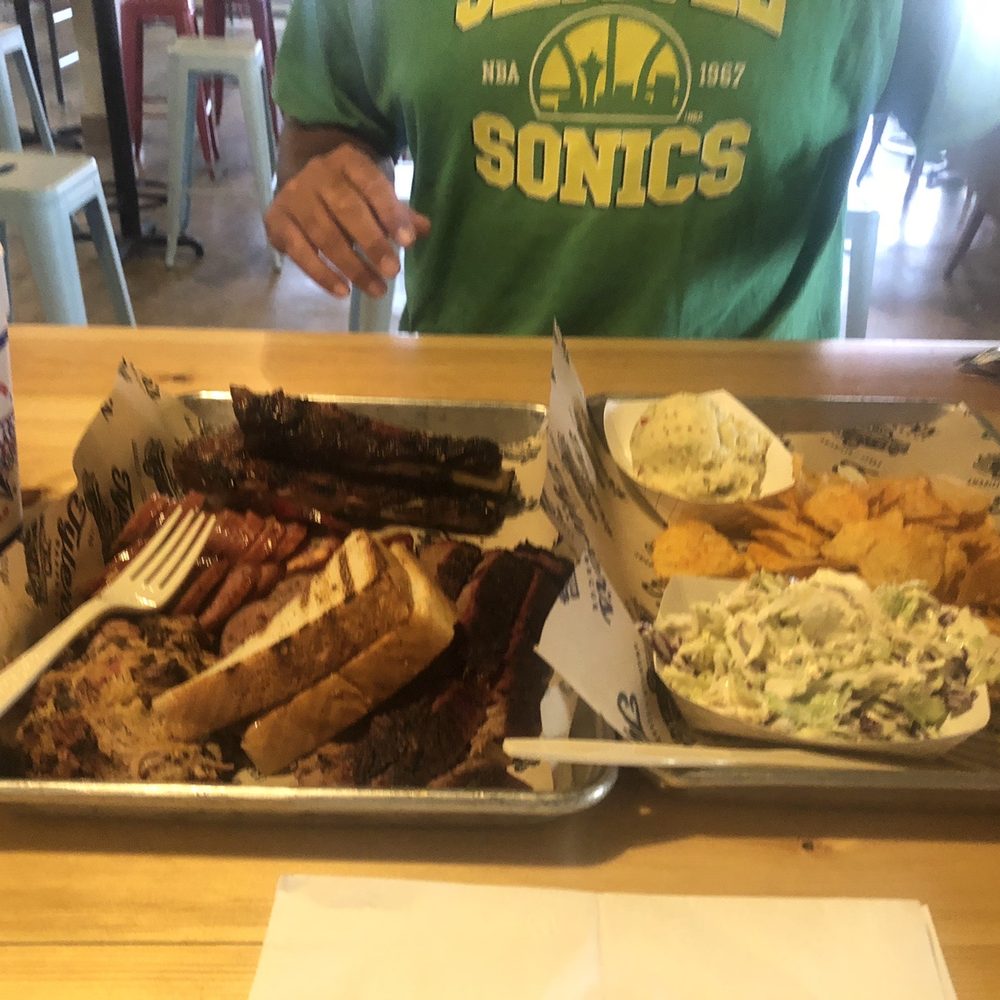 Tyler's Barbeque - -pulled pork, ribs, brisket, and sausage coleslaw and potato salad.the barbecue chips were additional - Barbeque Near Me - Amarillo, Texas Tyler's Barbeque - -pulled pork, ribs, brisket, and sausage coleslaw and potato salad.the barbecue chips were additional - Barbeque Near Me - Amarillo, Texas