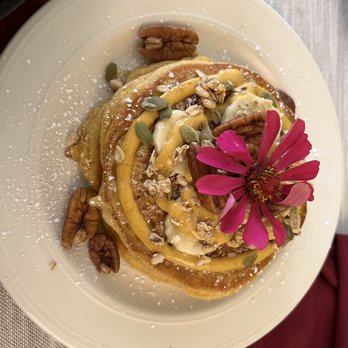Mimosa Brunch Farm to Table - Pumpkin Pie pancakes were amazing and so nicely presented. - Breakfast & Brunch Near Me - Cabán, Puerto Rico