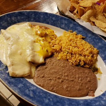 El Rancho Viejo - Shrimp Enchilada dinner plate! - Mexican Near Me - Trinity, Texas