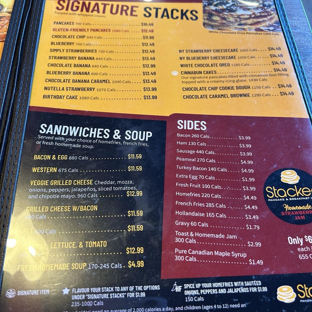 Stacked Pancake & Breakfast House - menu - Breakfast & Brunch Near Me - Hamilton, Ontario Stacked Pancake & Breakfast House - menu - Breakfast & Brunch Near Me - Hamilton, Ontario