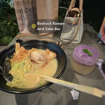 BESHOCK Ramen - Carlsbad - Nagoya Tonkotsu Ramen.  Ube Mai Tai - Ramen Near Me - Carlsbad, California