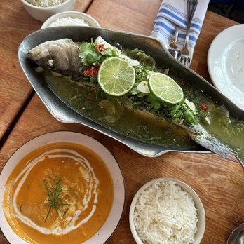 Fish Cheeks - steamed fish with thai herbs, coconut crab curry - Seafood Near Me - New York, New York Fish Cheeks - steamed fish with thai herbs, coconut crab curry - Seafood Near Me - New York, New York