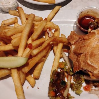 Time to Eat Diner - Half eaten French fries and veggie burger. BBQ sauce - Diners Near Me - Bridgewater, New Jersey Time to Eat Diner - Half eaten French fries and veggie burger. BBQ sauce - Diners Near Me - Bridgewater, New Jersey