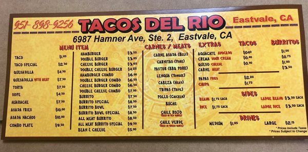 Menu photo 7 Tacos Del Rio Corona, CA Menu photo 7 Tacos Del Rio Corona, CA