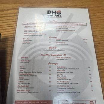 Pho San Jose - Menu - Soup Near Me - San Jose, California
