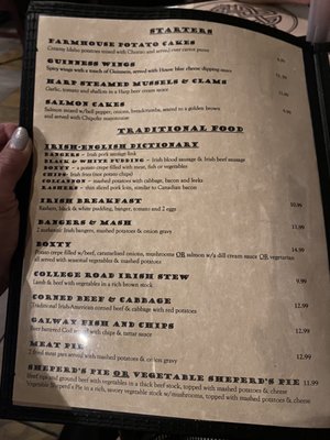 Menu photo 1 Sean Cummings Irish Pub Oklahoma City, OK