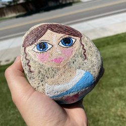 Mid Columbia Library - Finding rocks that makes you happy! Many to find at the library grounds.