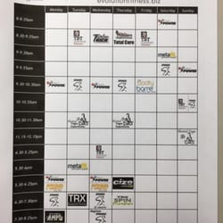 Evolution Fitness - Class schedule you can find on their website