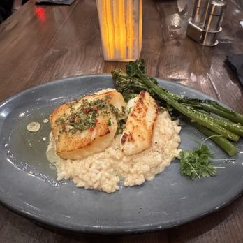 Chop, Block & Brew - Broccolini, Risoni (orzo) and Halibut - American Near Me - Maricopa, Arizona Chop, Block & Brew - Broccolini, Risoni (orzo) and Halibut - American Near Me - Maricopa, Arizona