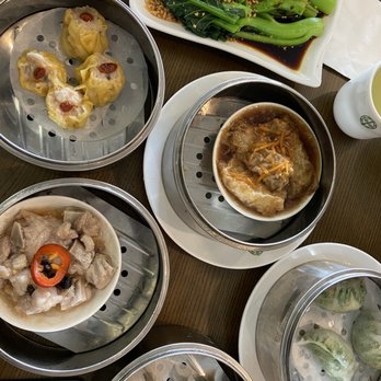 Tim Ho Wan - shu mai, har gow, shrimp and leek dumplings, spare ribs, chinese broccoli - Dim Sum Near Me - Katy, Texas
