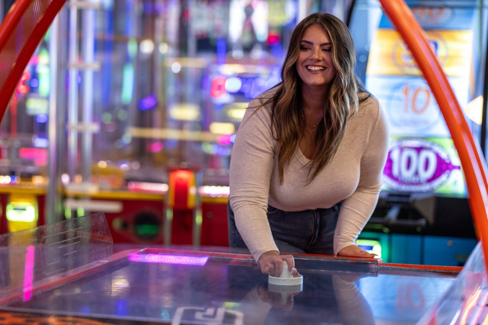 Fast and furious air hockey face-off!
