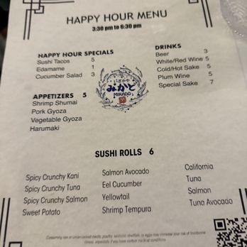 Mikado - Happy Hour Menu - Sushi Bars Near Me - New York, New York
