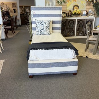 Hidden Treasures Upscale Consignment - Pottery Barn Twin Upholstered Bed - Thrift Stores Near Me - Houston, Texas