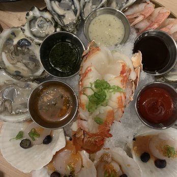 Zu Izakaya - ASU - Raw plate with raw oysters, scallop, cooked lobster, and cooked shrimp. Comes with a variety of delicious sauces. - Sushi Bars Near Me - Tempe, Arizona